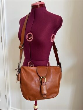 NWT Flamingo Brand Leather Crossbody Saddle Bag Purse